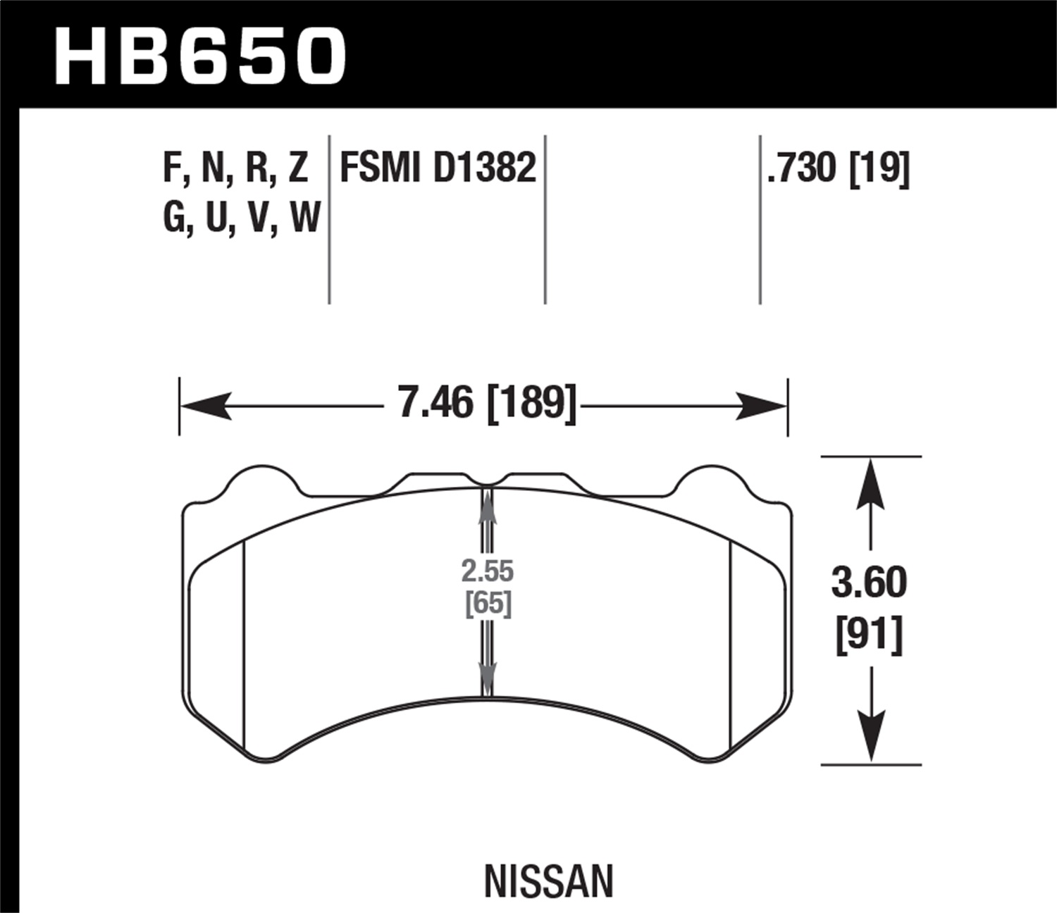 Hawk Performance Hawk Performance HB650Z.730 Disc Brake Pad Fits 09-14 GT-R