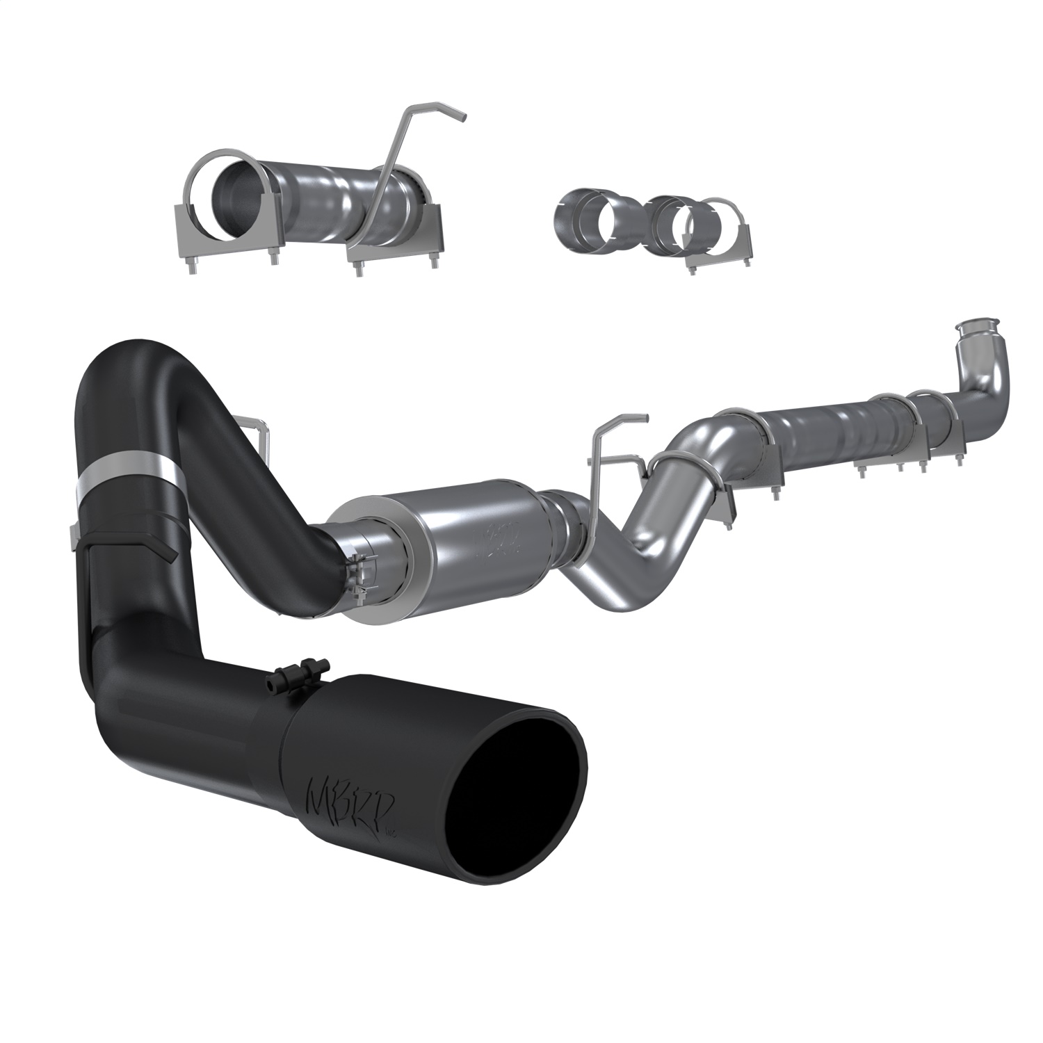 MBRP Exhaust MBRP Exhaust S6004BLK Black Series; Down Pipe Back Single Side Exhaust System