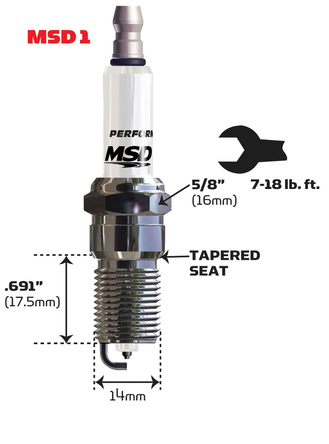 MSD Ignition MSD Ignition 37144 Iridium Tip Spark Plug