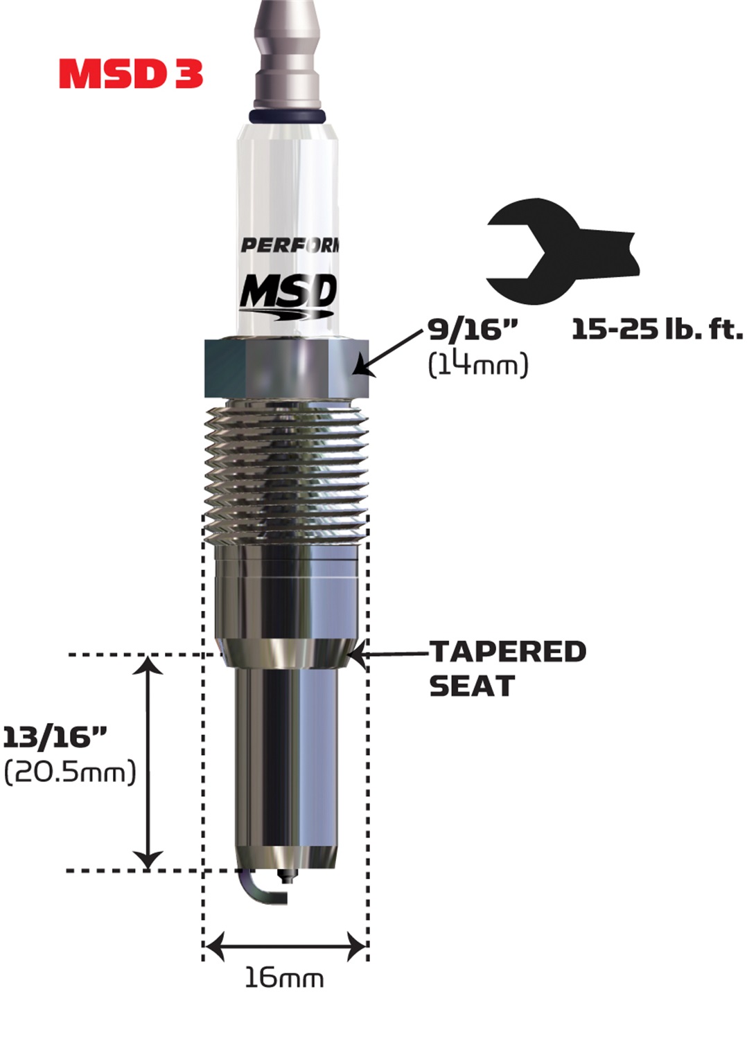 MSD Ignition MSD Ignition 37164 Iridium Tip Spark Plug