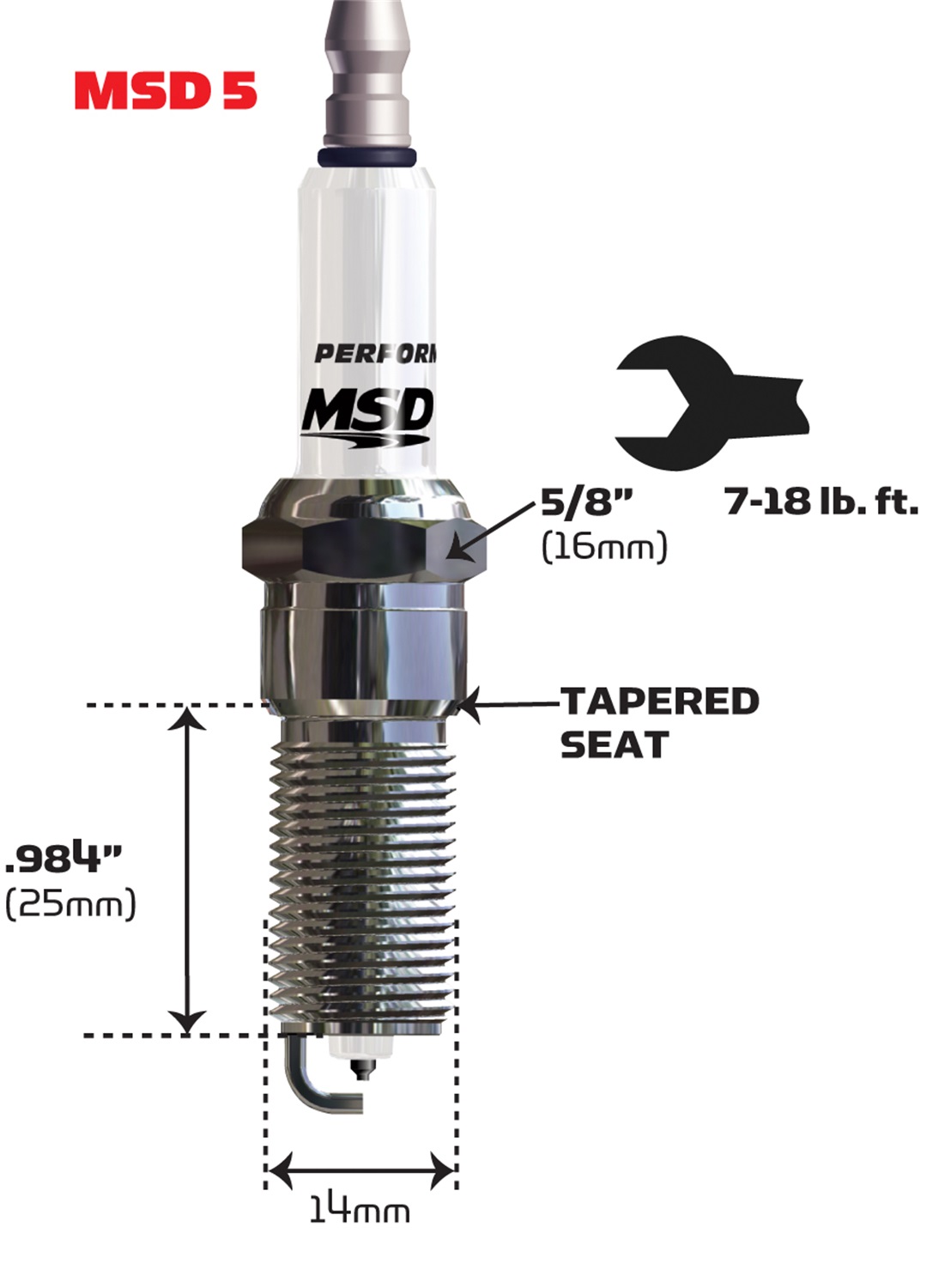 MSD Ignition MSD Ignition 37184 Iridium Tip Spark Plug