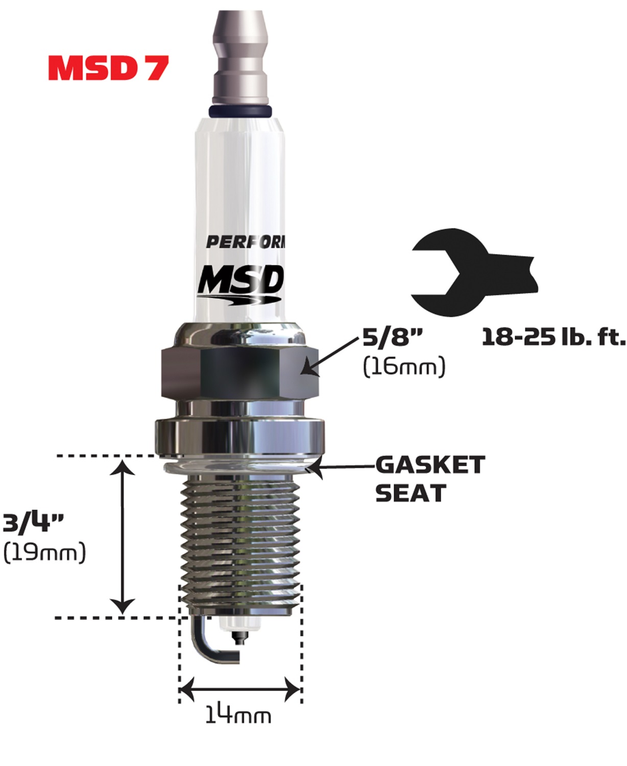 MSD Ignition MSD Ignition 37274 Iridium Tip Spark Plug