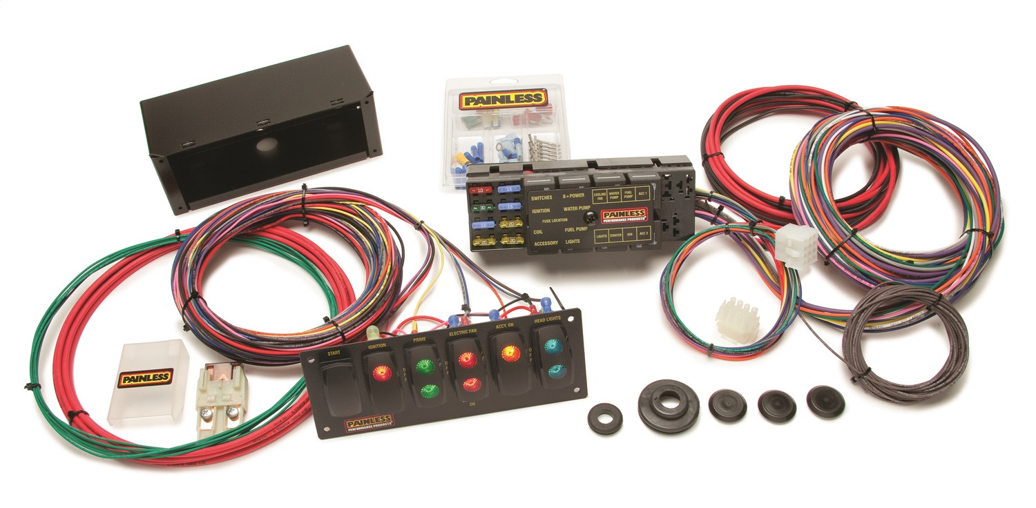 Painless Wiring Painless Wiring 50005 10 Circuit Race Only Chassis Harness/Switch Panel Kit