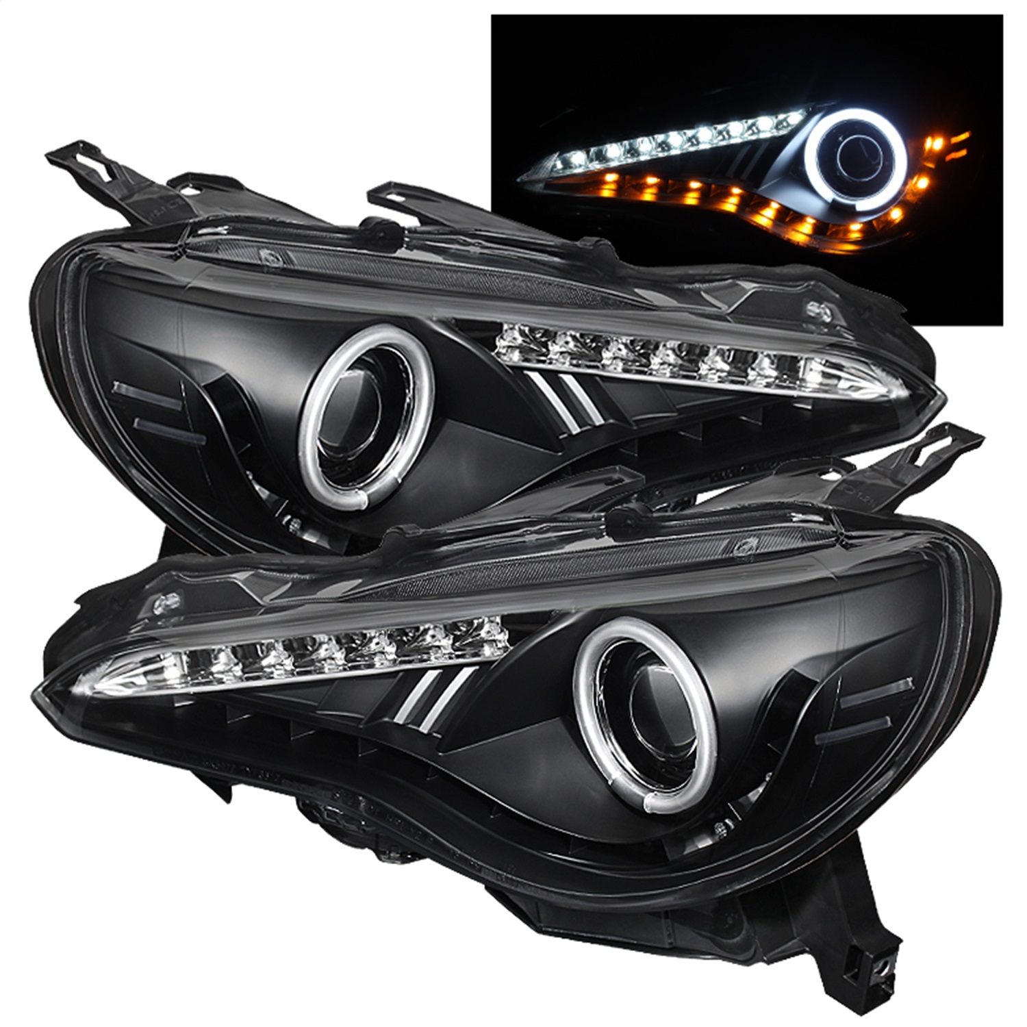 Spyder Auto CCFL Halo DRL LED Projector Headlights 5075444