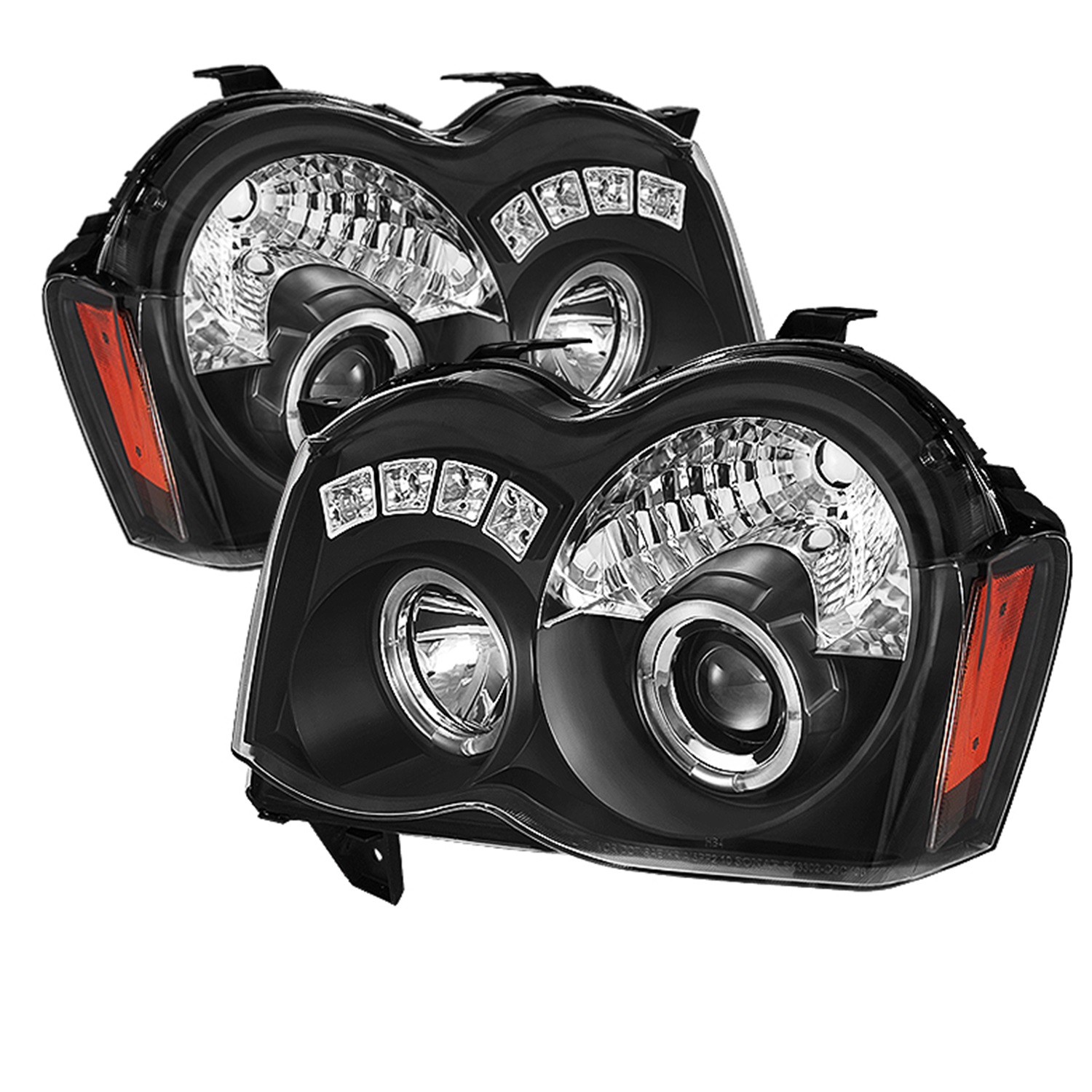 Spyder Auto Spyder Auto 5070166 Halo LED Projector Headlights Fits 08-10 Grand Cherokee (WK)