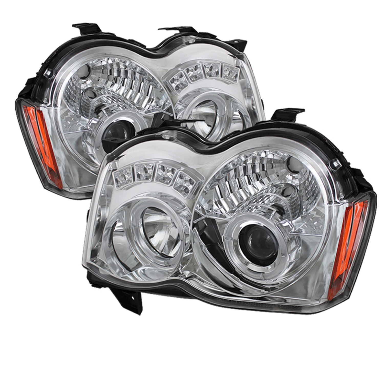 Spyder Auto Spyder Auto 5070159 Halo LED Projector Headlights Fits 08-10 Grand Cherokee (WK)