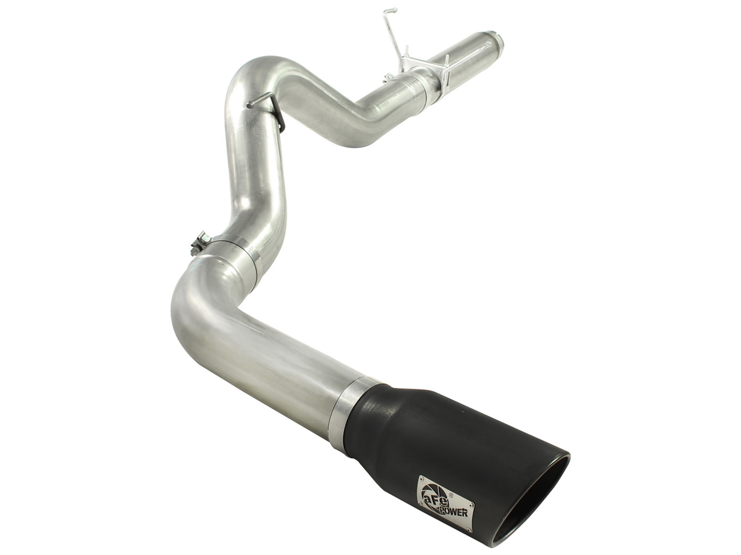 AFE ATLAS 5in Aluminized Steel DPF-Back Exhaust System w/Black Tip 49-02016-B