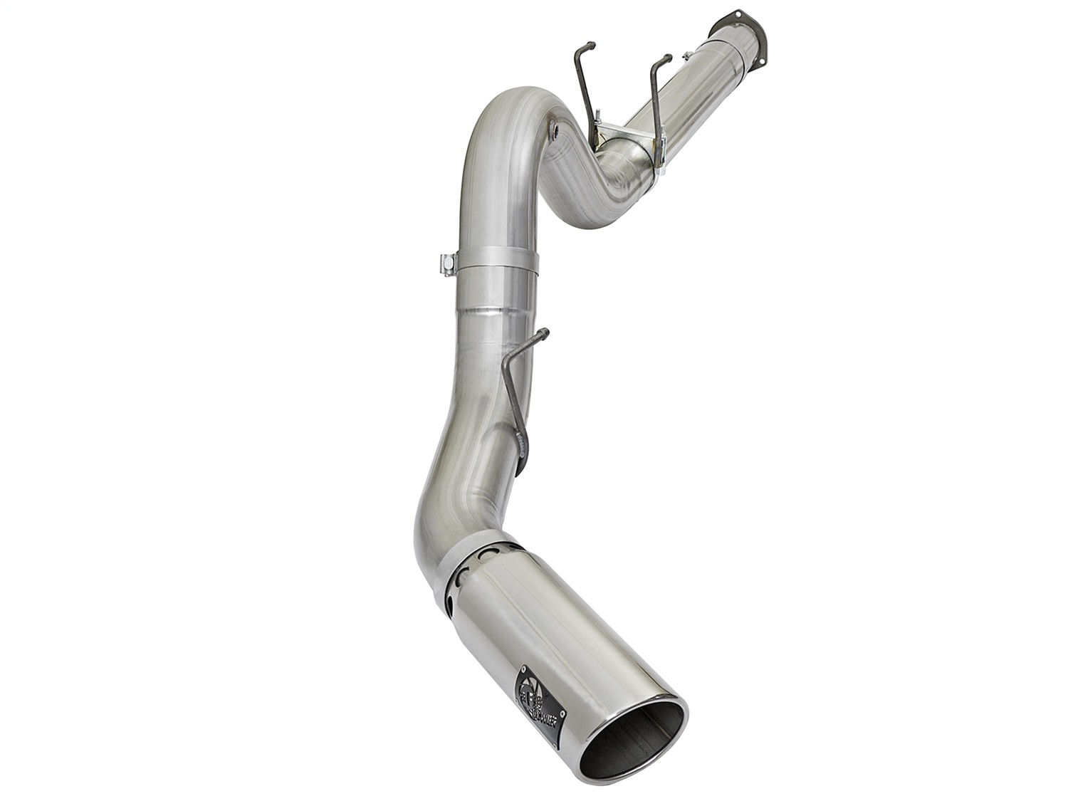 AFE ATLAS 5in Aluminized Steel DPF-Back Exhaust System w/Polished Tip 49-03090-P