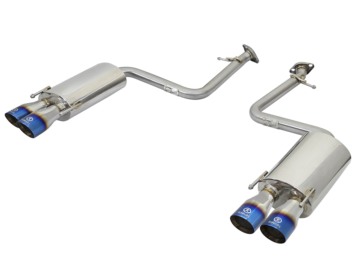 AFE Takeda 2in Stainless Steel Axle-Back Exhaust Sys w/Polished Blue Tips