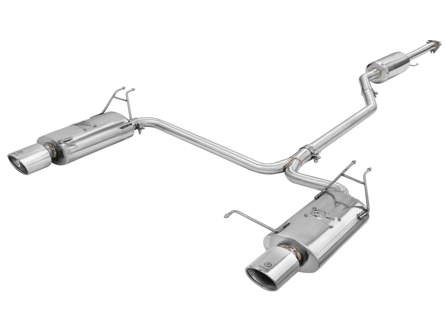 AFE Takeda 2-1/4in to 2in 304 Stainless Steel Cat-Back Exhaust w/Polished Tips