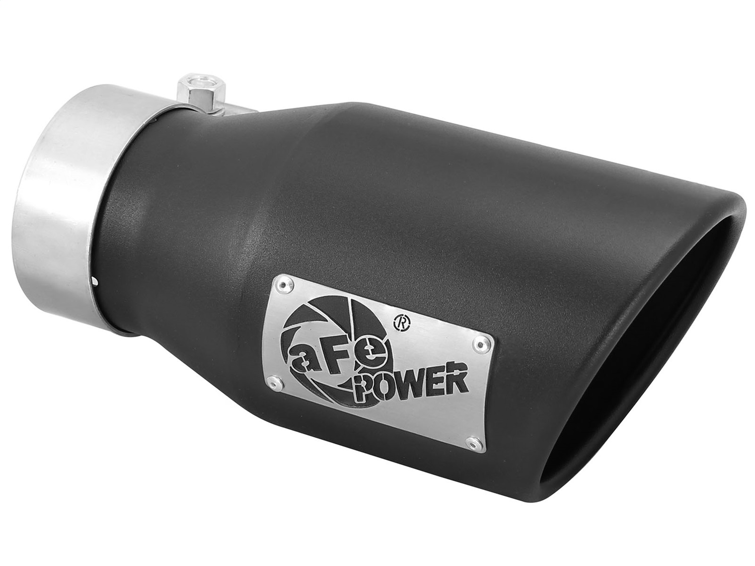 aFe 49T30451-B09 - Black Stainless Steel Angle Cut Diesel Exhaust Tip