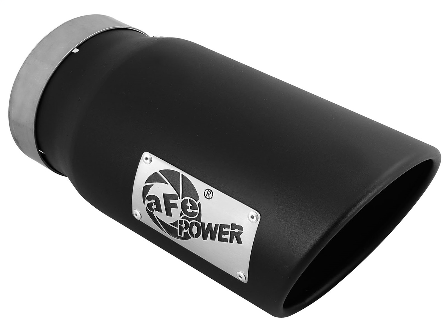 aFe 49T50601-B12 - Black Stainless Steel Angle Cut Diesel Exhaust Tip