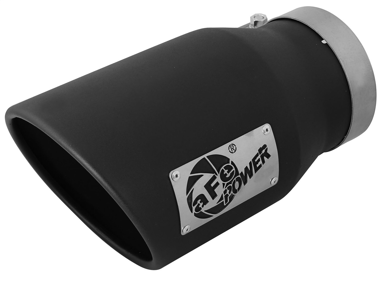 aFe 49T50702-B12 - Black Stainless Steel Angle Cut Diesel Exhaust Tip