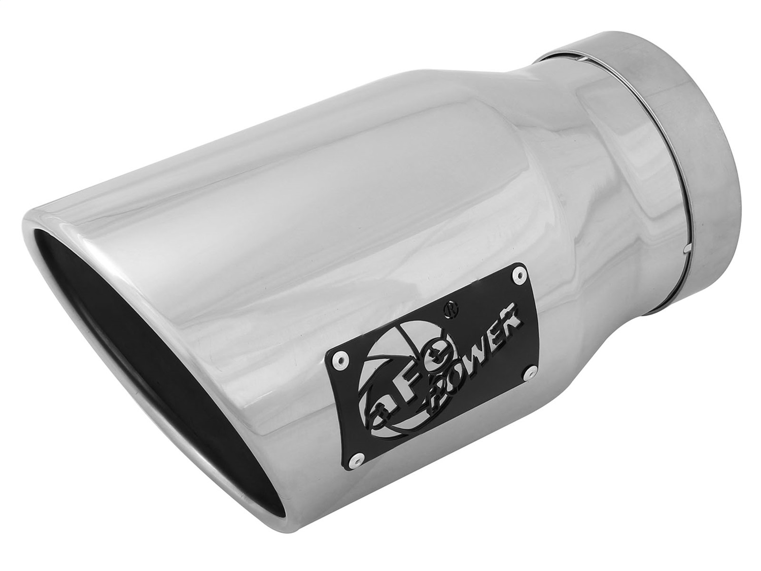 aFe 49T50702-P12 - Polished Stainless Steel Angle Cut Diesel Exhaust Tip