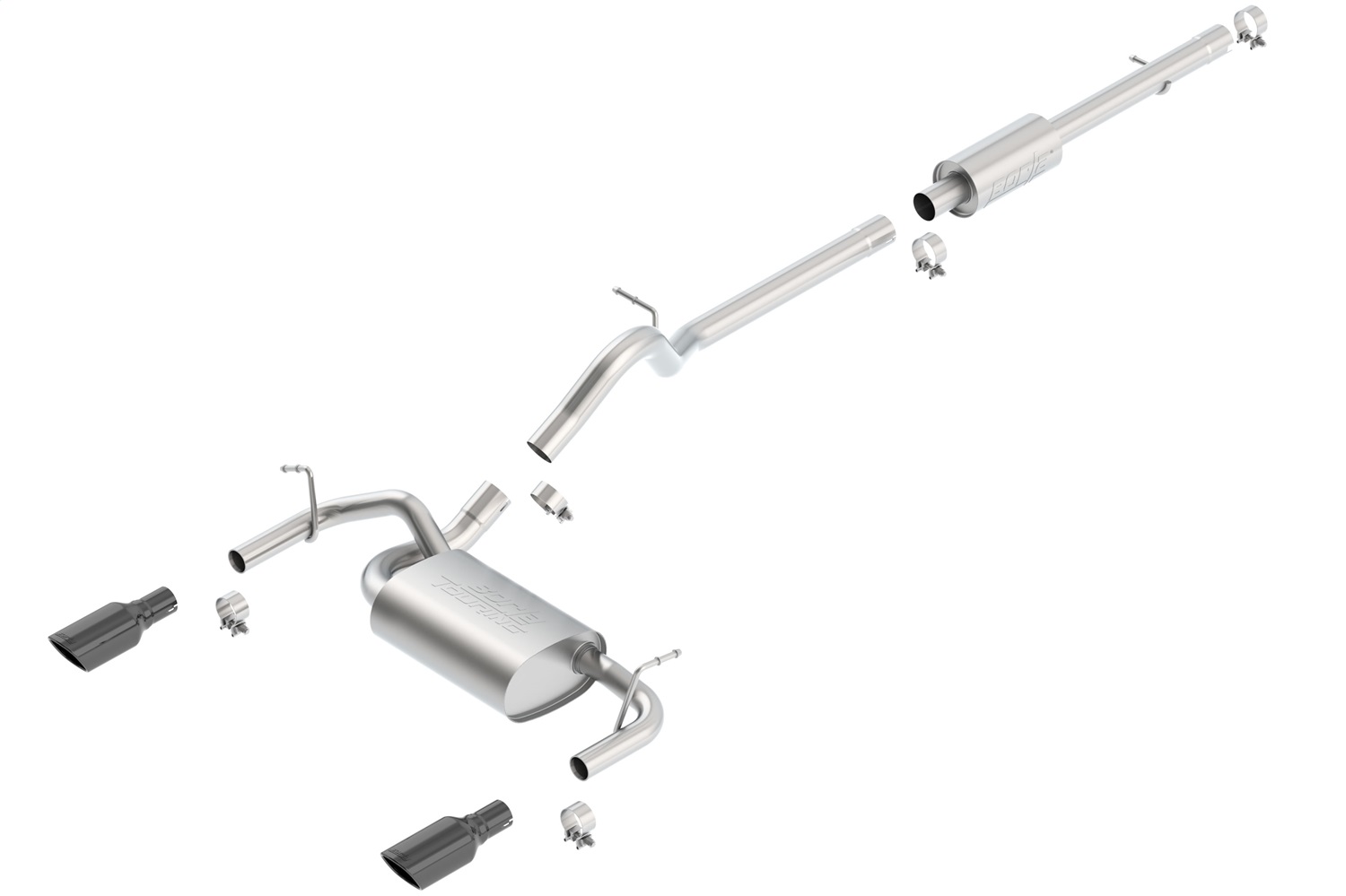 Borla 140459BC - Touring Single Cat-Back Exhaust System (Split Rear Exit)