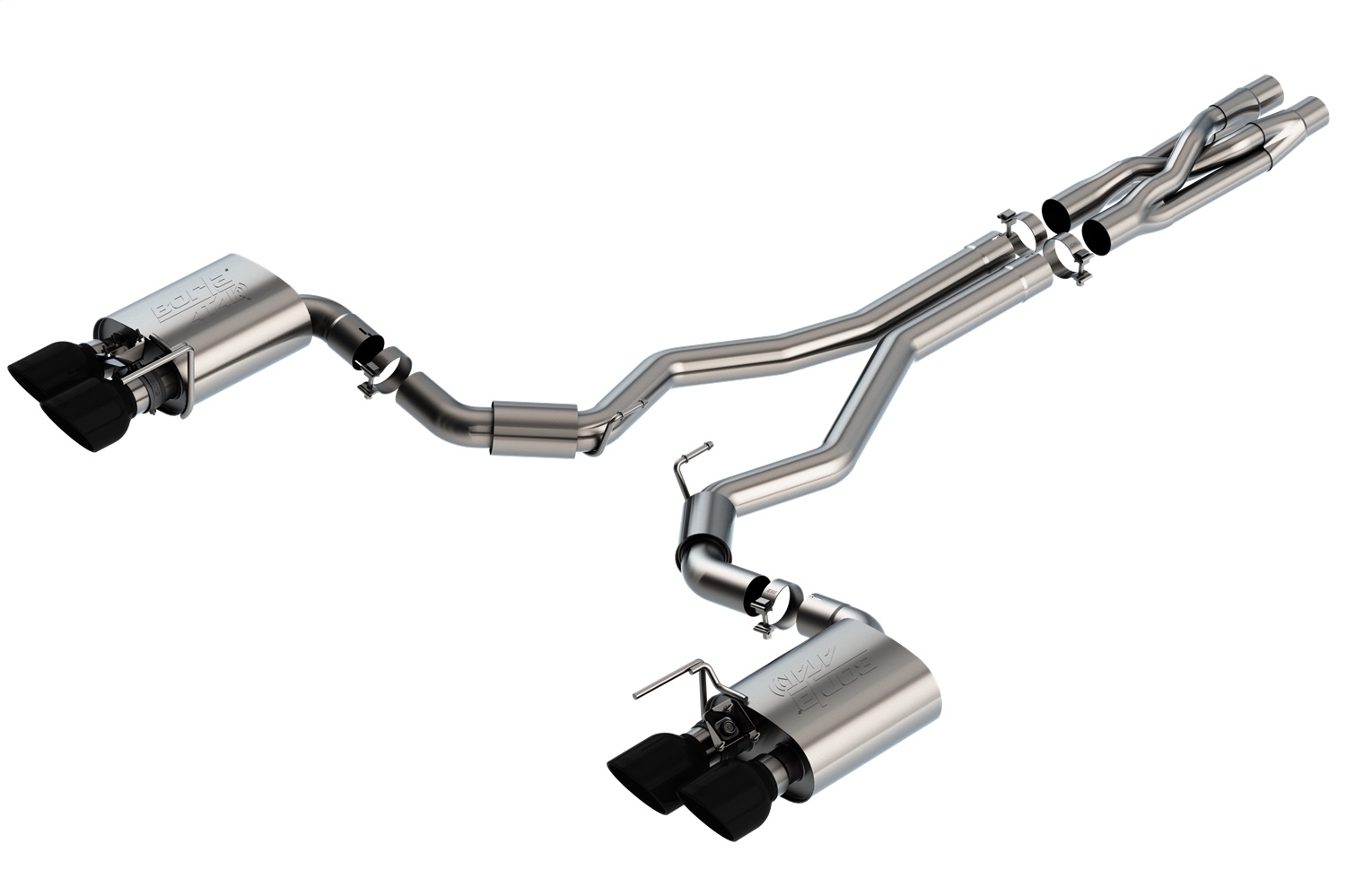 Borla Fit 2020 Ford GT500 5.2L AT 3in ATAK CatBack Exhaust w/ Black Chrome Tips