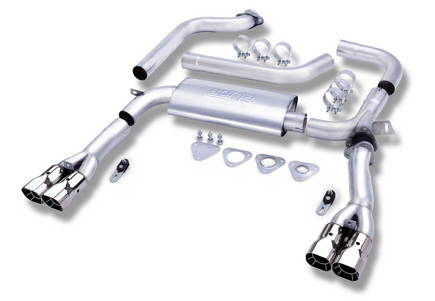 Borla 14555 - 3in Adj Stainless Steel Single Cat-Back Exhaust System