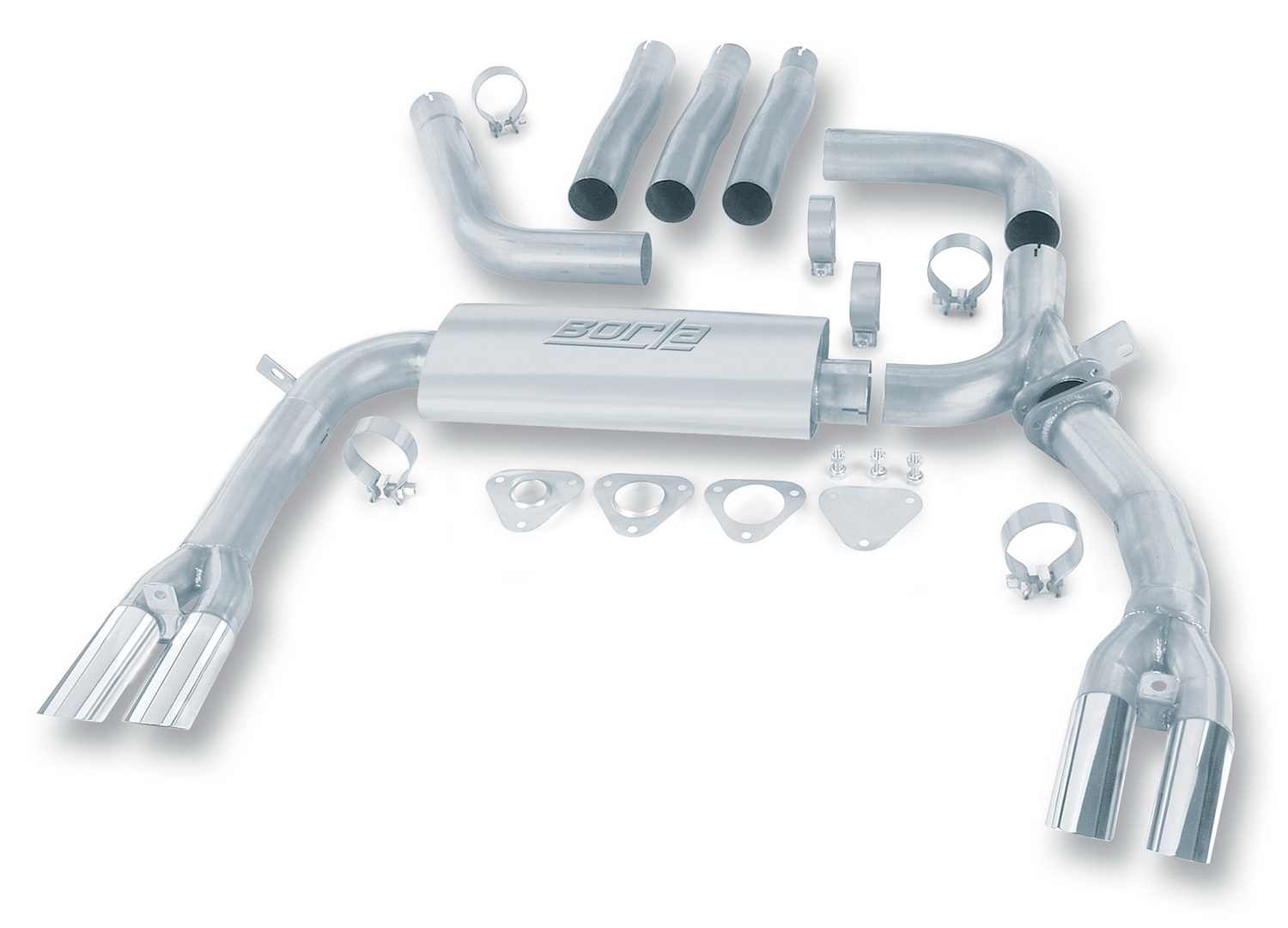 Borla 14888 - 3in Adj Stainless Steel Single Cat-Back Exhaust System