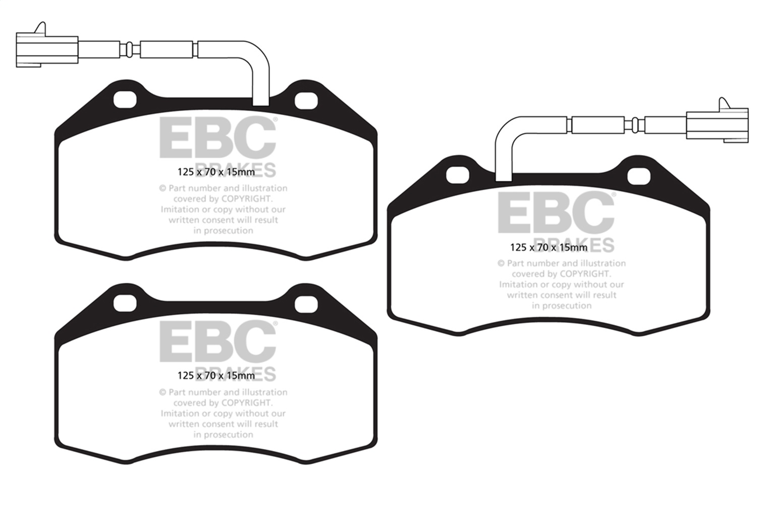 EBC Brakes DP42021/2R Yellowstuff Street And Track Brake Pads Fits 15-20 4C