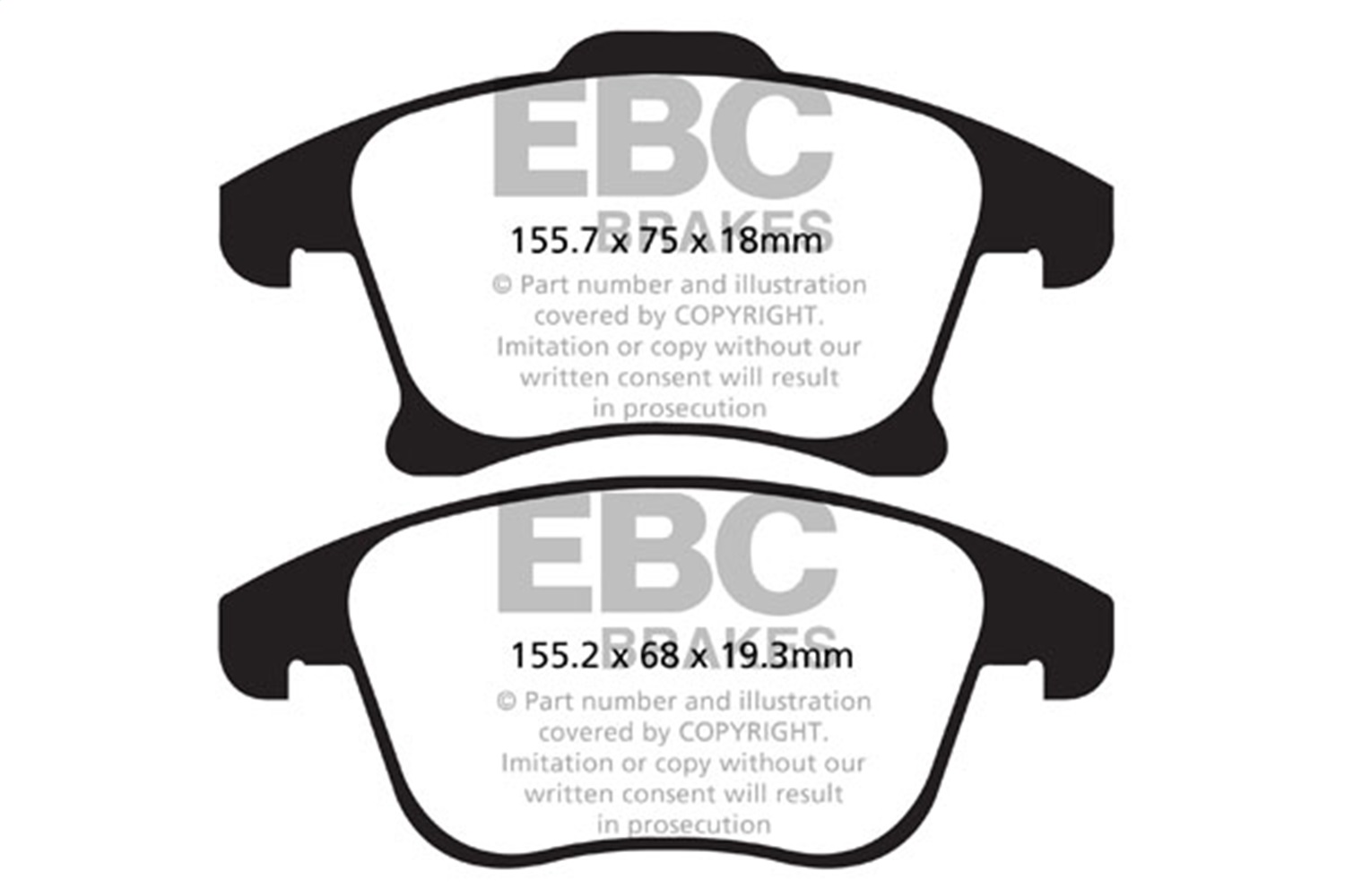 EBC Brakes UD1653 Ultimax  Brake Pads Fits 13-18 Fusion