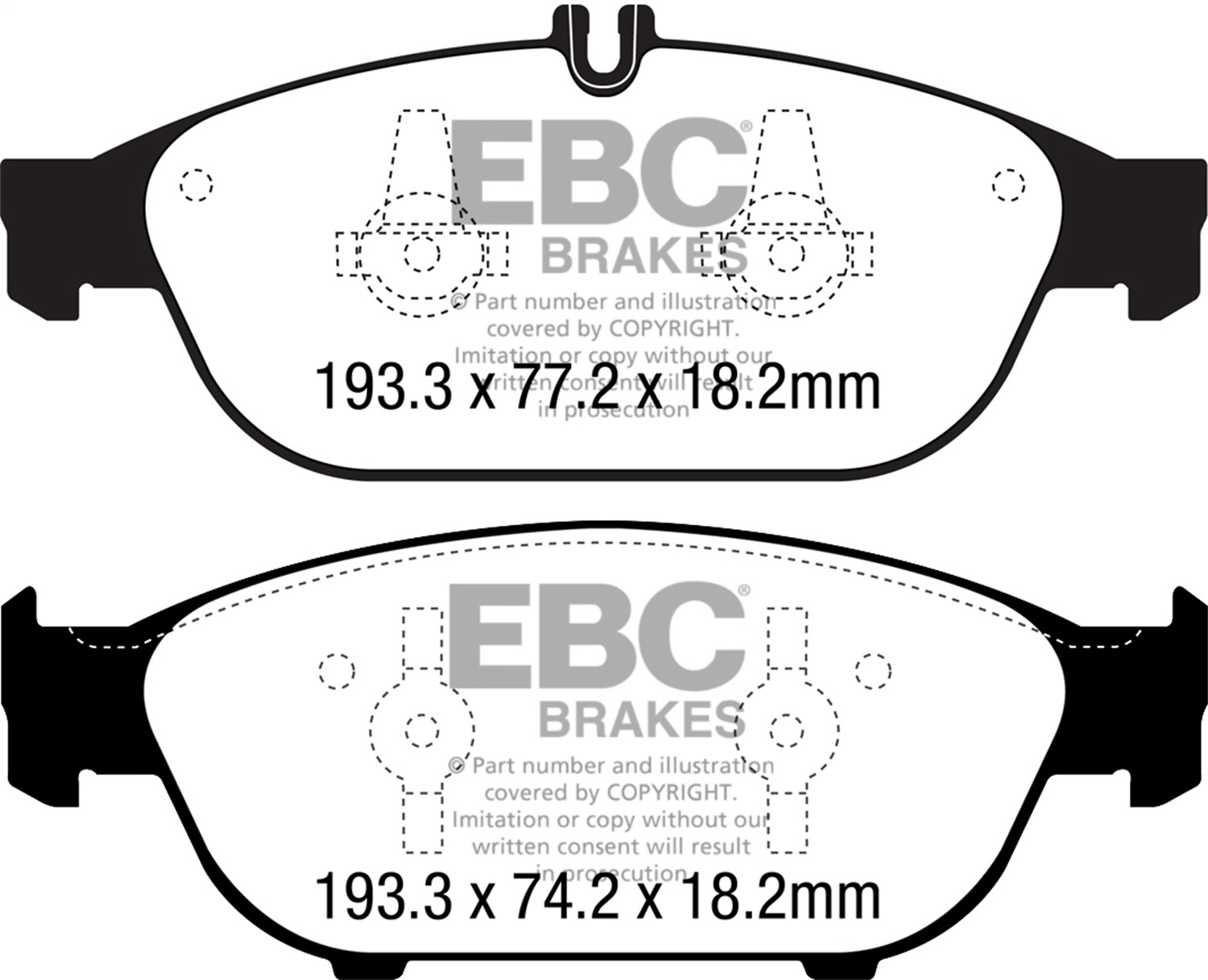 EBC Brakes DP42169R Yellowstuff Street And Track Brake Pads Fits 12-17 E550