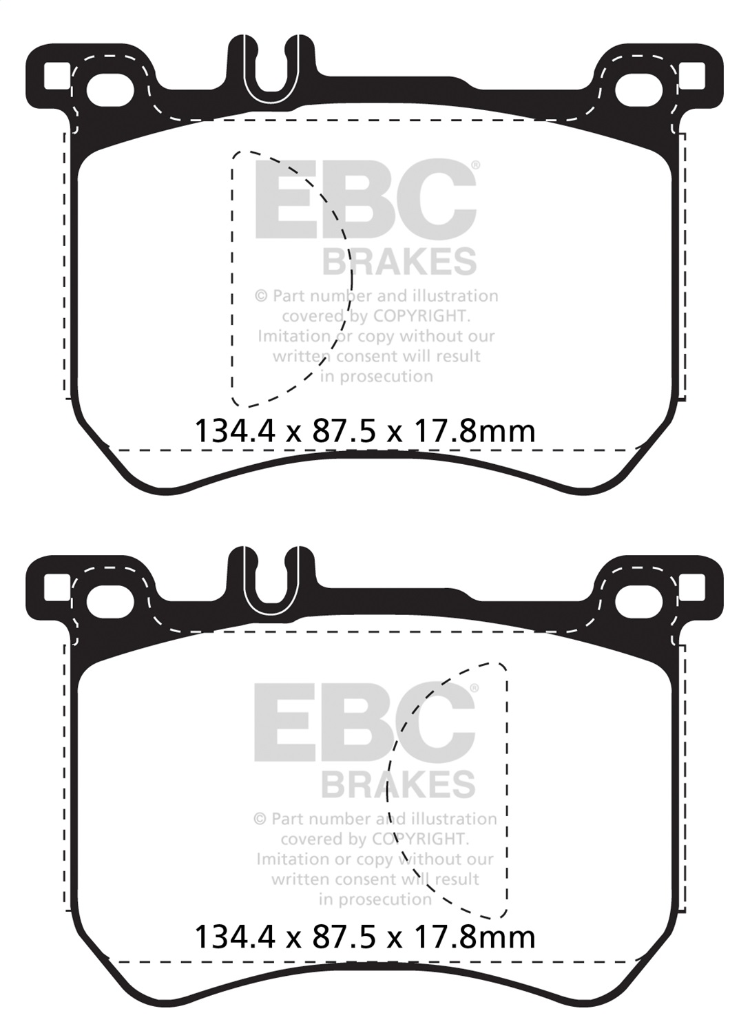 EBC Brakes DP32179C Redstuff Ceramic Low Dust Brake Pads Fits SL400 SL450 SL550