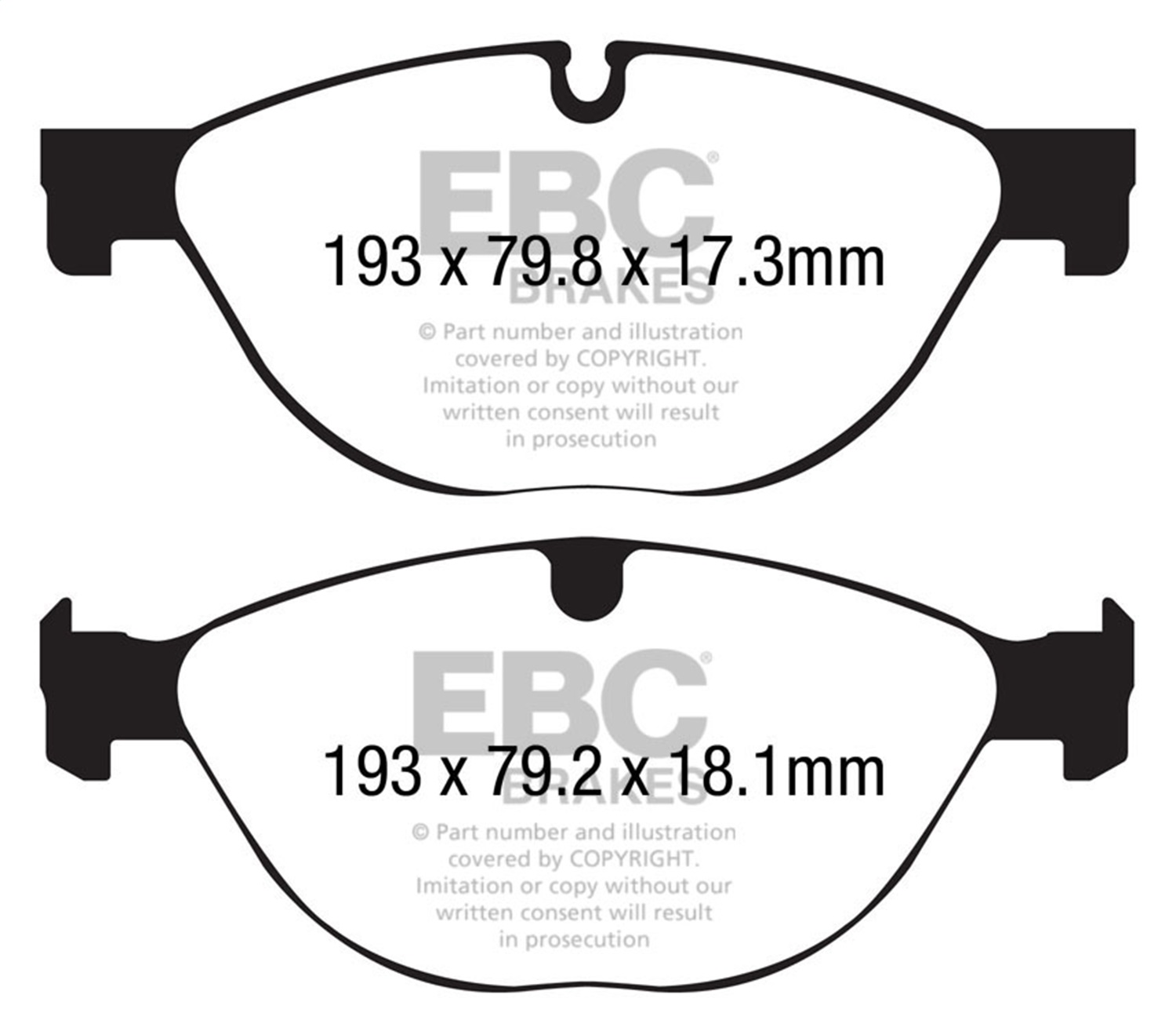 EBC Brakes DP42191R Yellowstuff Street And Track Brake Pads Fits 14-23 F-Type