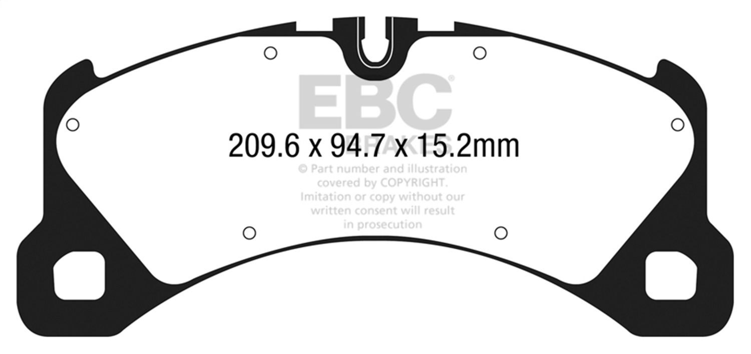 EBC Brakes DP42203R Yellowstuff Street And Track Brake Pads Fits Macan Panamera