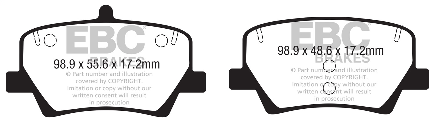 EBC Brakes DP42366R Yellowstuff Street And Track Brake Pads Fits 19-23 XC40