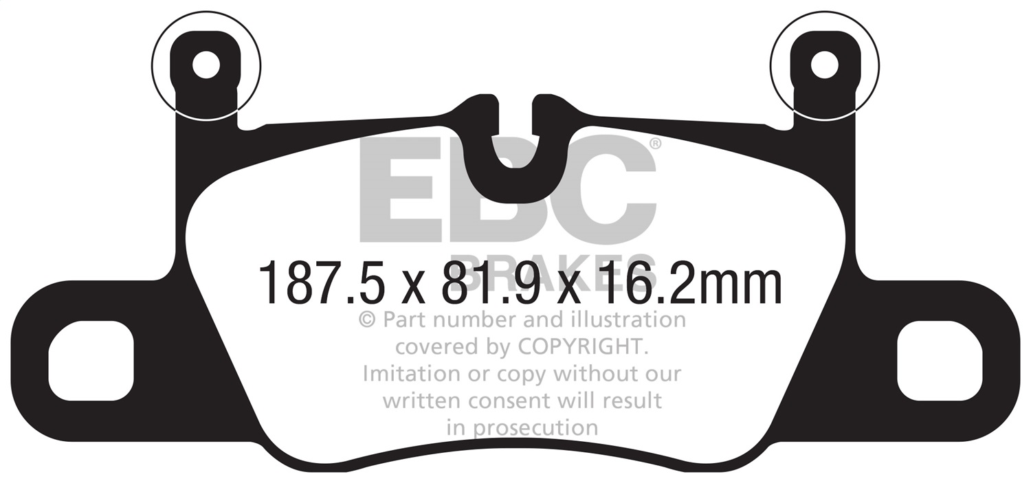 EBC Fit 2016+ 911 991/2 w/Cast Rotors 3.0TT Carrera Redstuff Rear Brake Pads