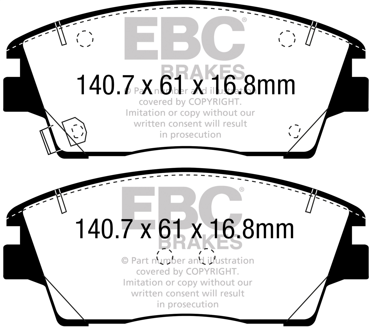 EBC Brakes UD1847 Ultimax  Brake Pads Fits 16-22 Elantra Sportage Tucson