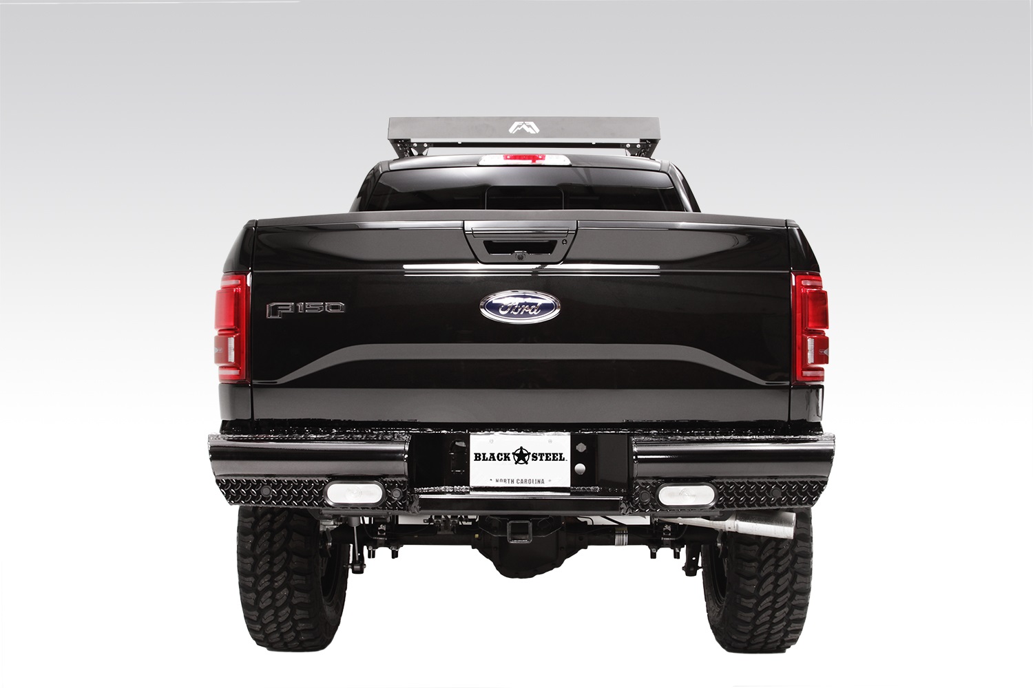 Fab Fours FF15-T3250-B Black Steel Ranch Rear Bumper Fits 15-20 F-150