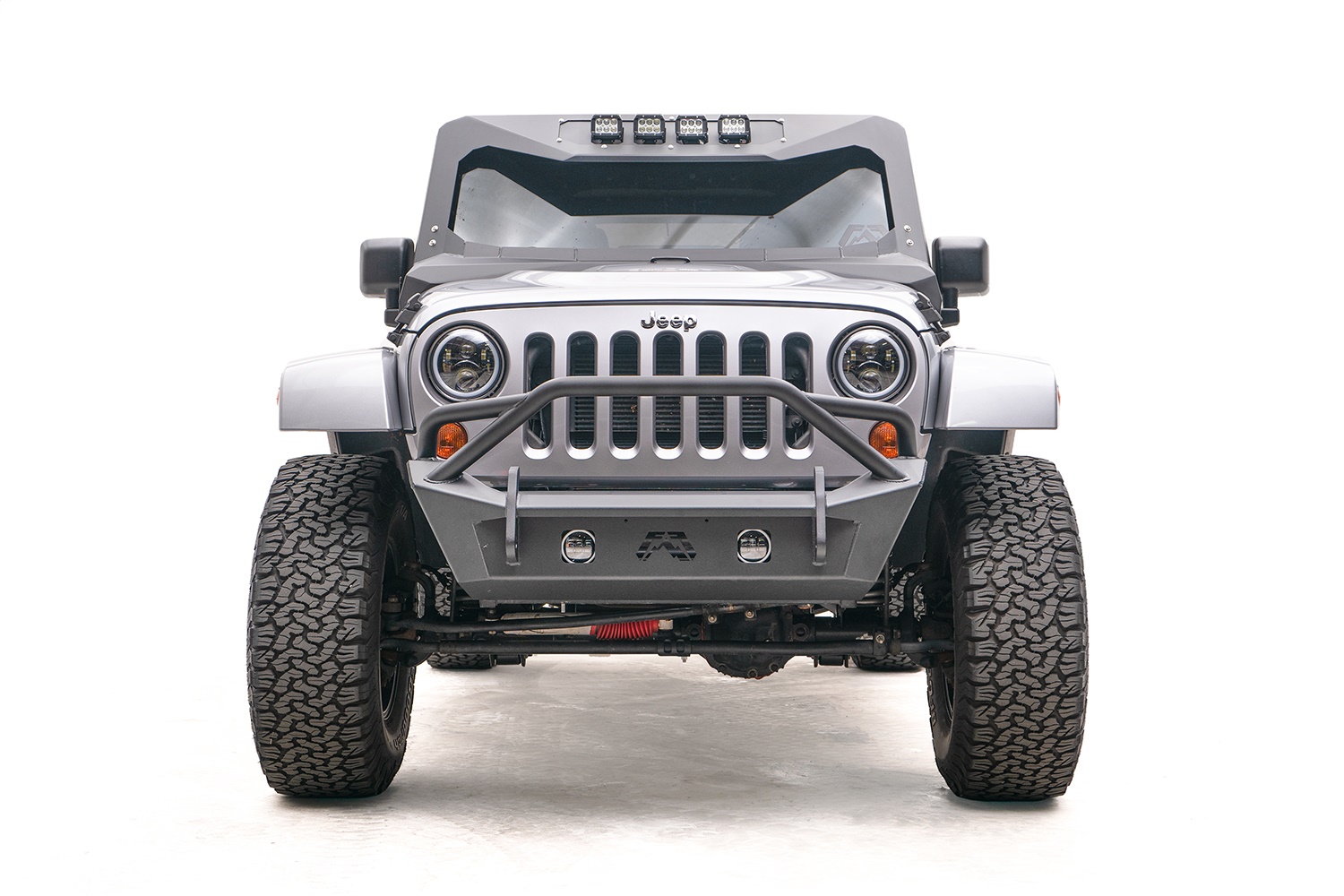 Fab Fours JK07-B1952-B Stubby Bumper Fits 07-18 Wrangler (JK)