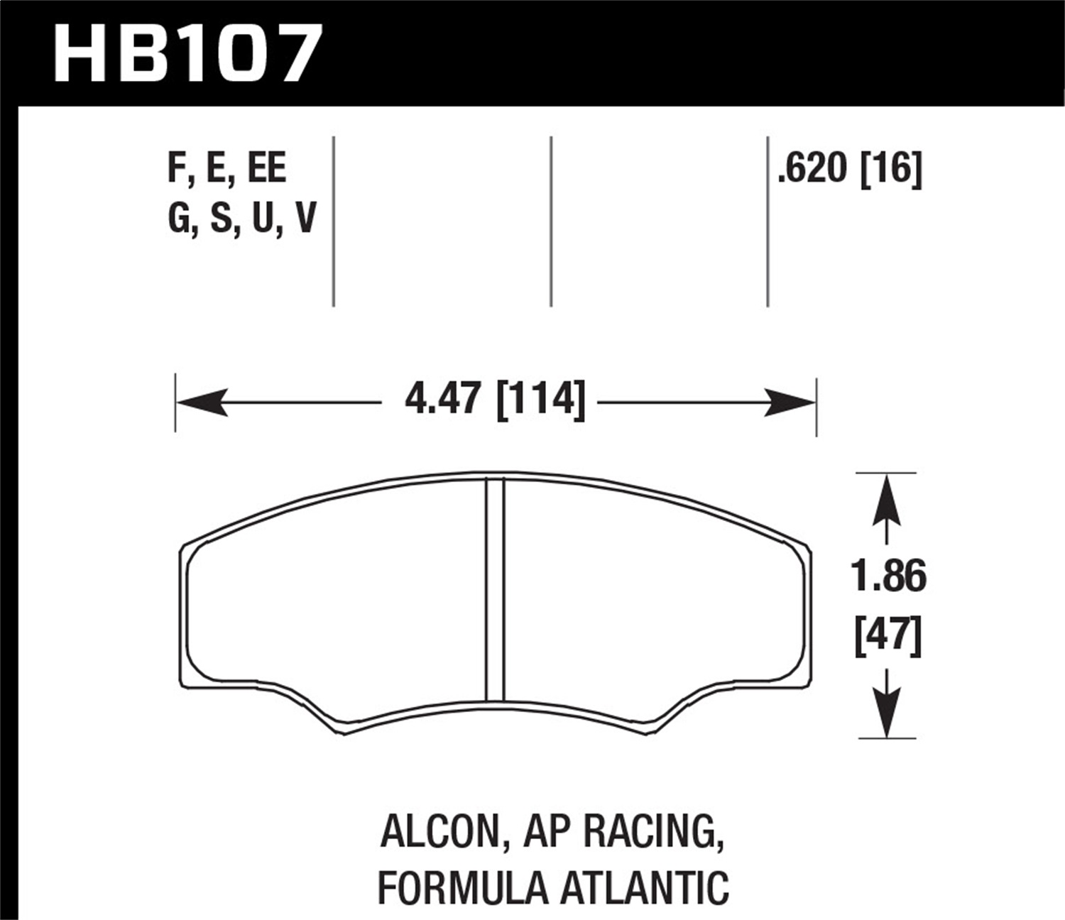 Hawk Performance HB107U.620 DTC-70 Disc Brake Pad