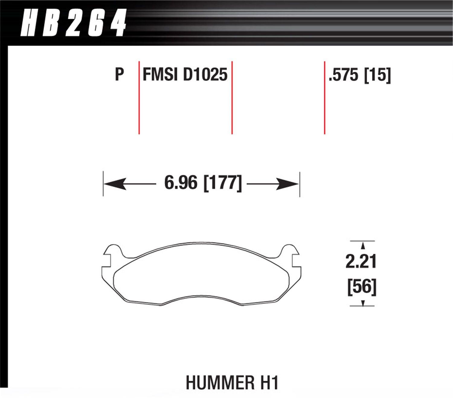 Hawk Performance HB264P.575 SuperDuty Disc Brake Pad Fits 03-04 H1