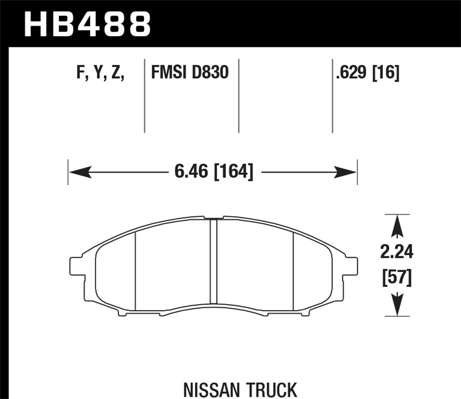 Hawk Performance HB488Y.629 LTS Disc Brake Pad Fits 00-04 Frontier Xterra