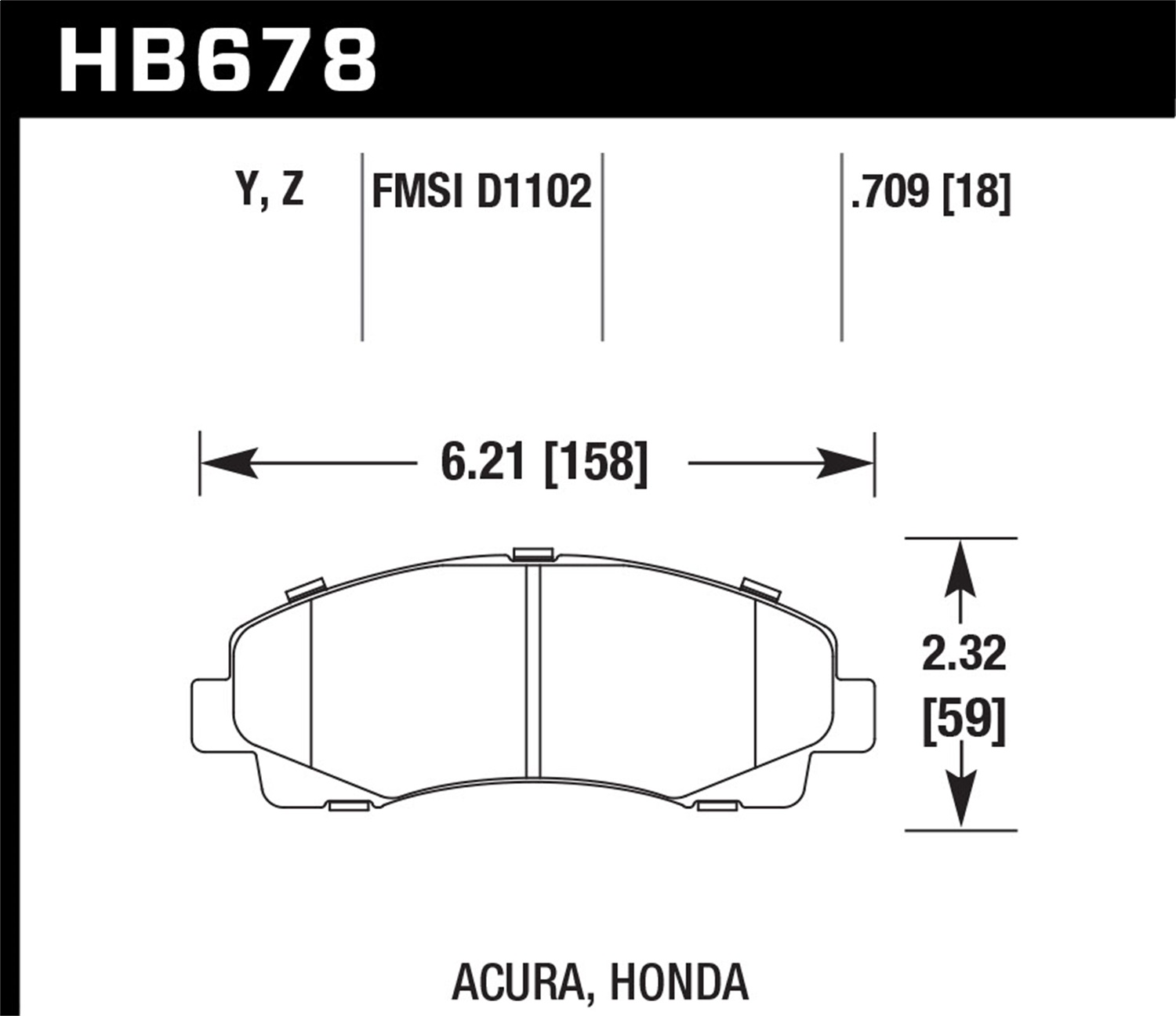 Hawk Performance HB678Z.709 Performance Ceramic Disc Brake Pad