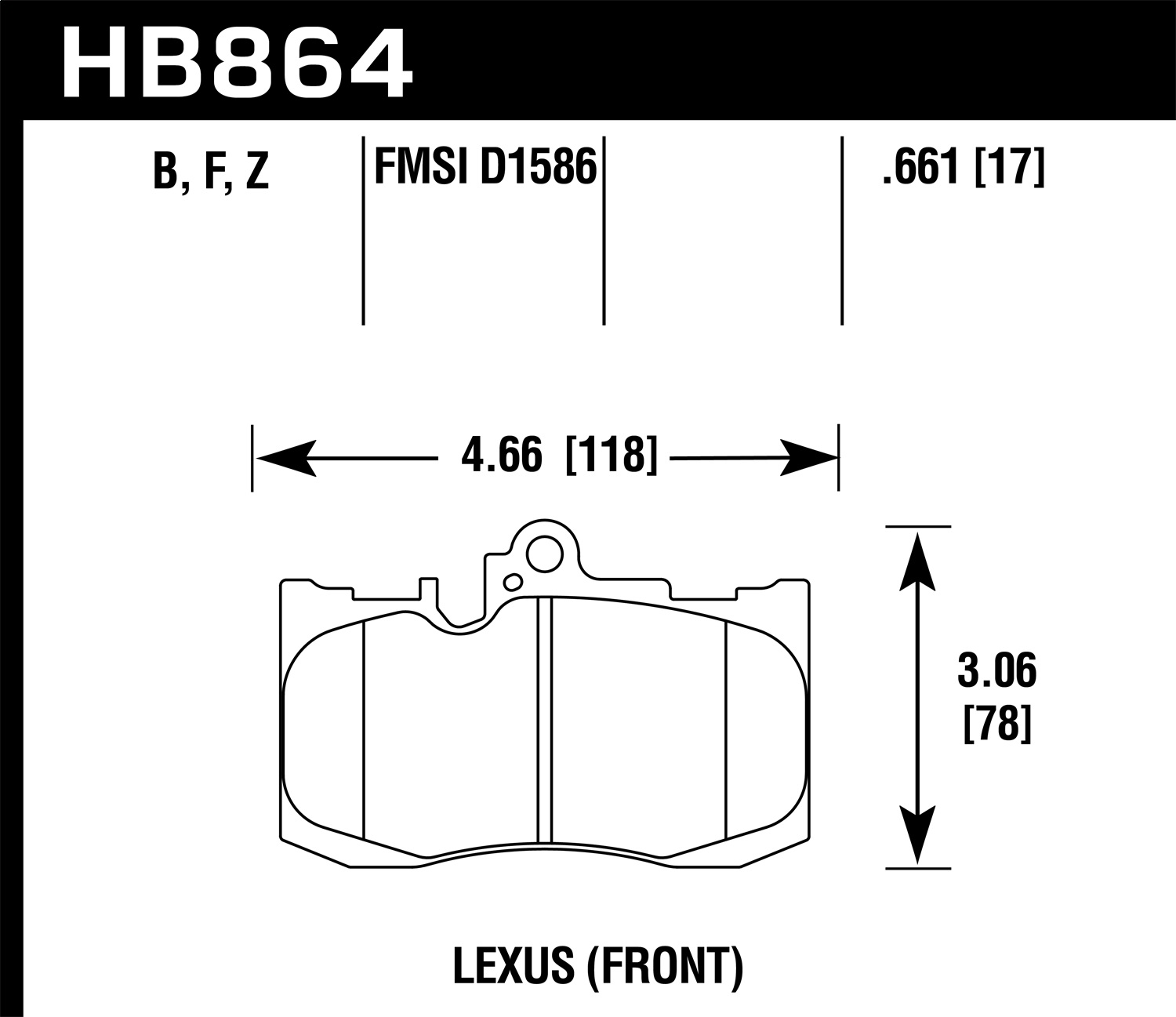 Hawk Performance HB864F.661 HPS Disc Brake Pad