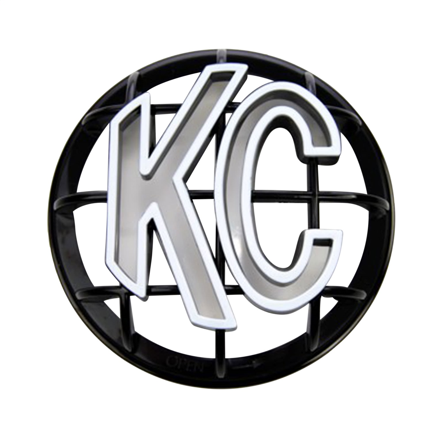 KC Hilites 5in Apollo Stone Guard - KC #7217 (Black with White KC Logo)