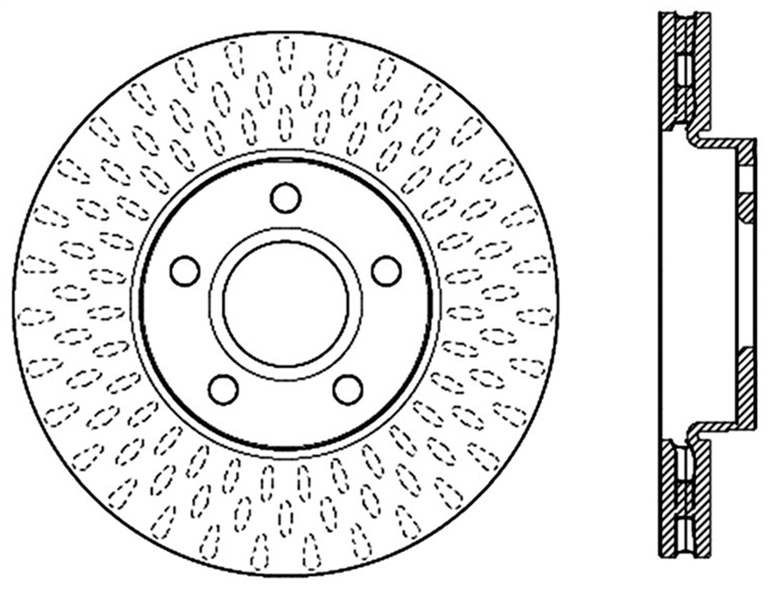 StopTech 126.61100SL Sport Slotted Disc Brake Rotor Fits C-Max C30 Focus S40