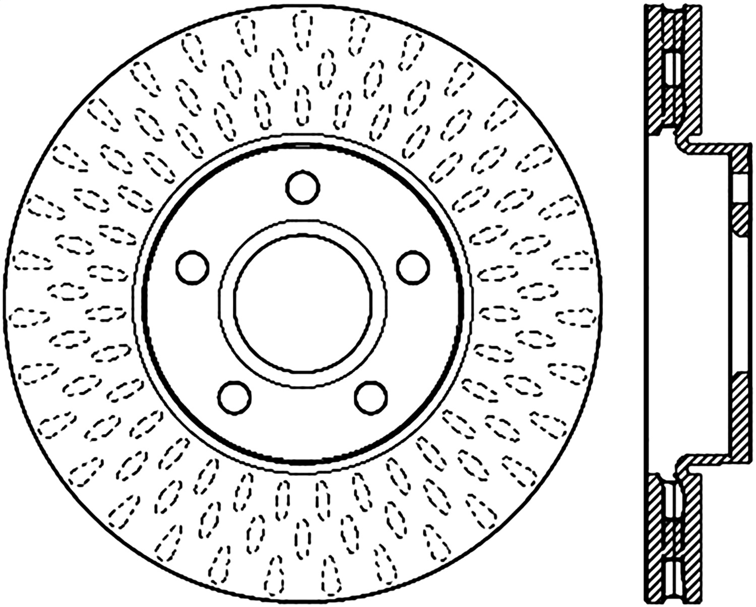 StopTech 126.61100SR Sport Slotted Disc Brake Rotor Fits C-Max C30 Focus S40