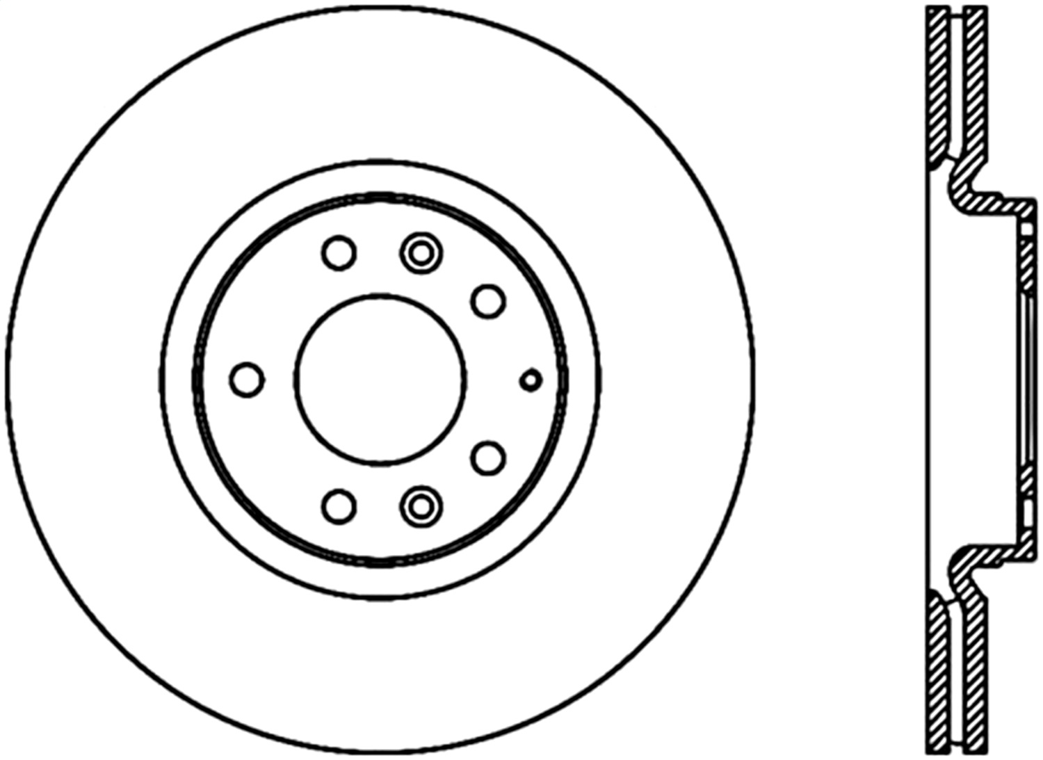 StopTech 127.45073R Sport Cross-Drilled And Slotted Disc Brake Rotor Fits 6