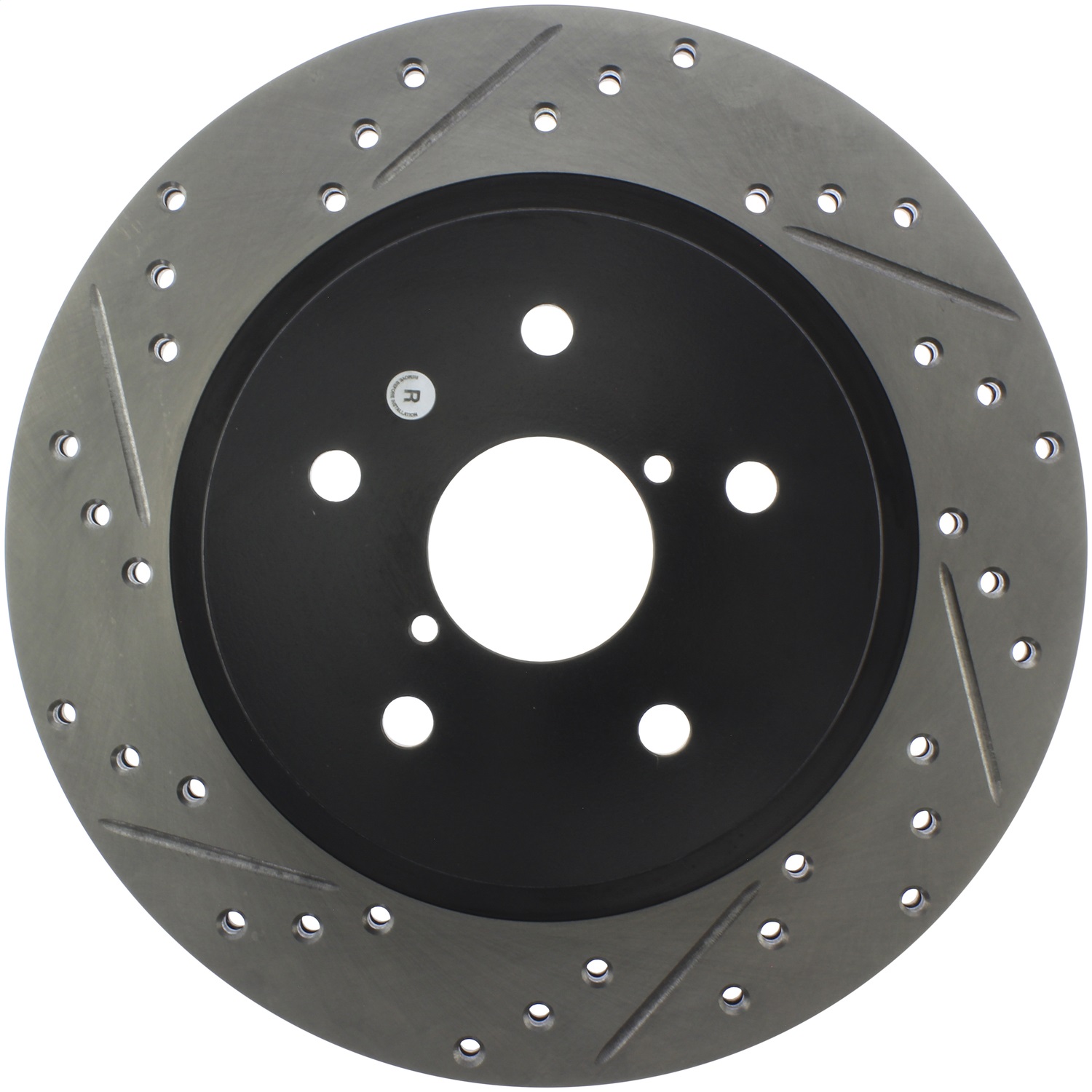 StopTech 127.47037R Sport Cross-Drilled And Slotted Disc Brake Rotor