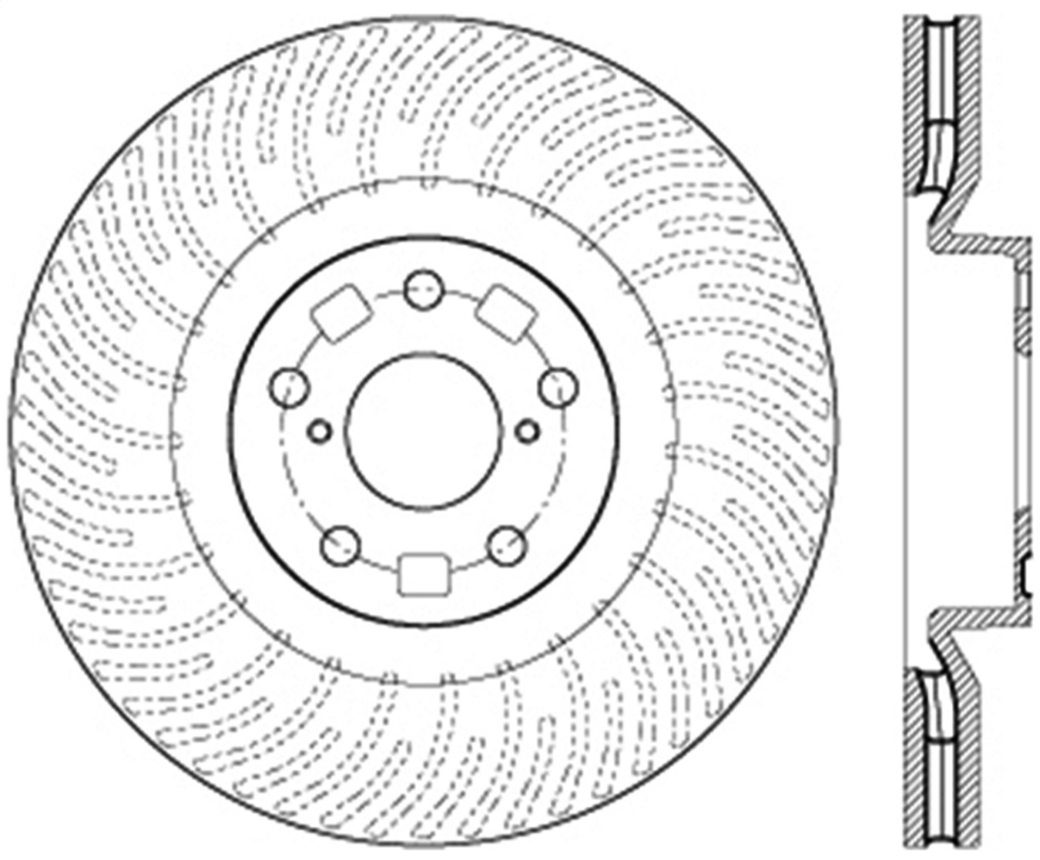 StopTech 128.44185R Sport Cross-Drilled Disc Brake Rotor