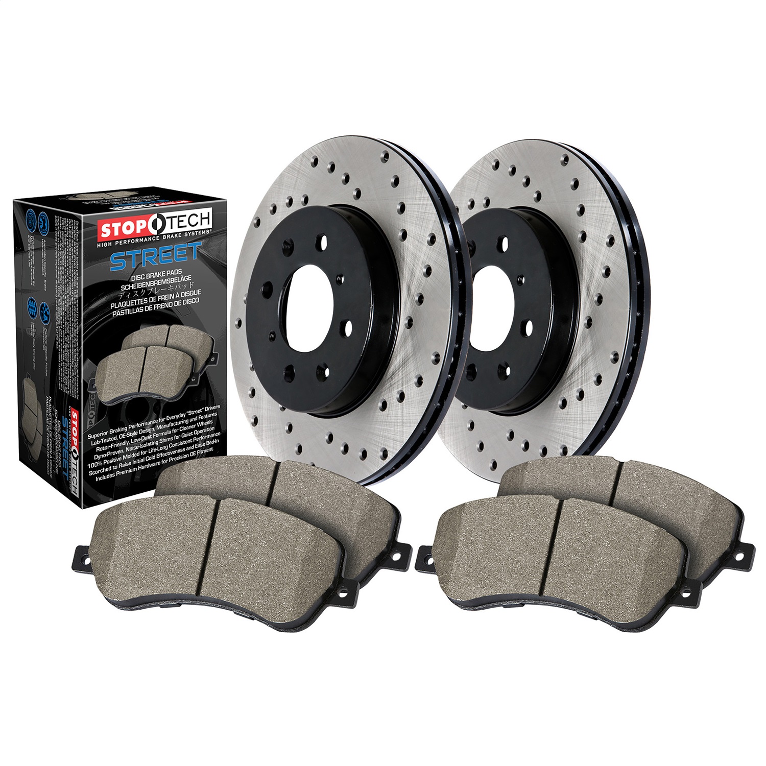 StopTech 939.33089 Street - 2 Wheel Disc Brake Kit w/Cross-Drilled Rotor