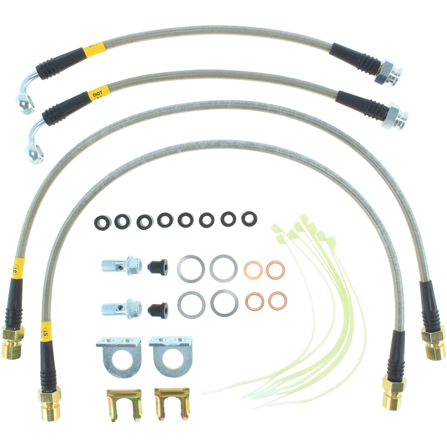 StopTech 950.61516 Stainless Steel Braided Brake Hose Kit Fits 12-14 F ...
