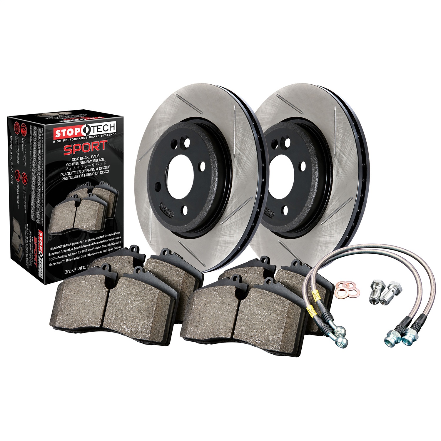 StopTech 977.33010R Sport Disc Brake Kit w/Slotted Rotors