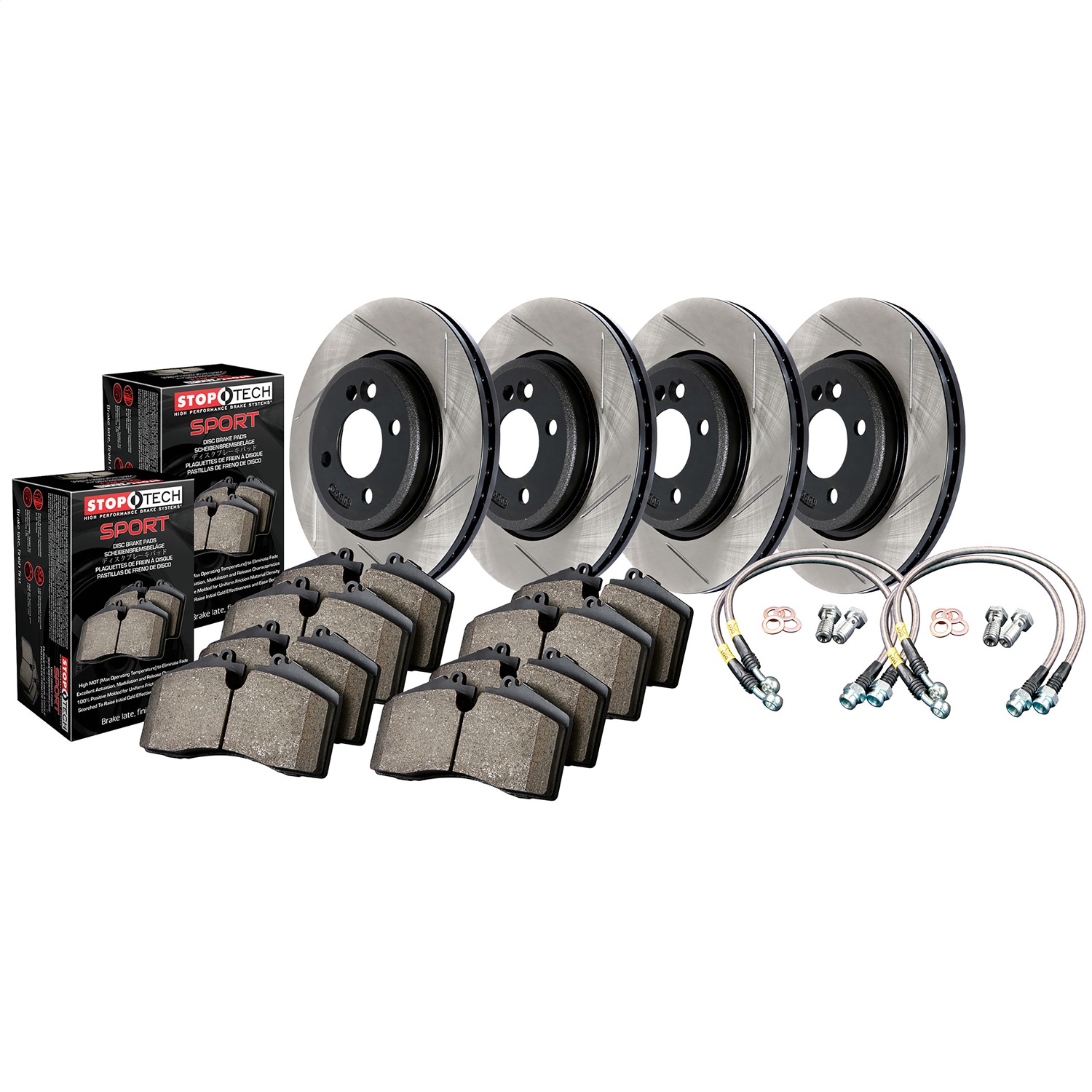 StopTech 977.44028 Sport Disc Brake Kit w/Slotted Rotors