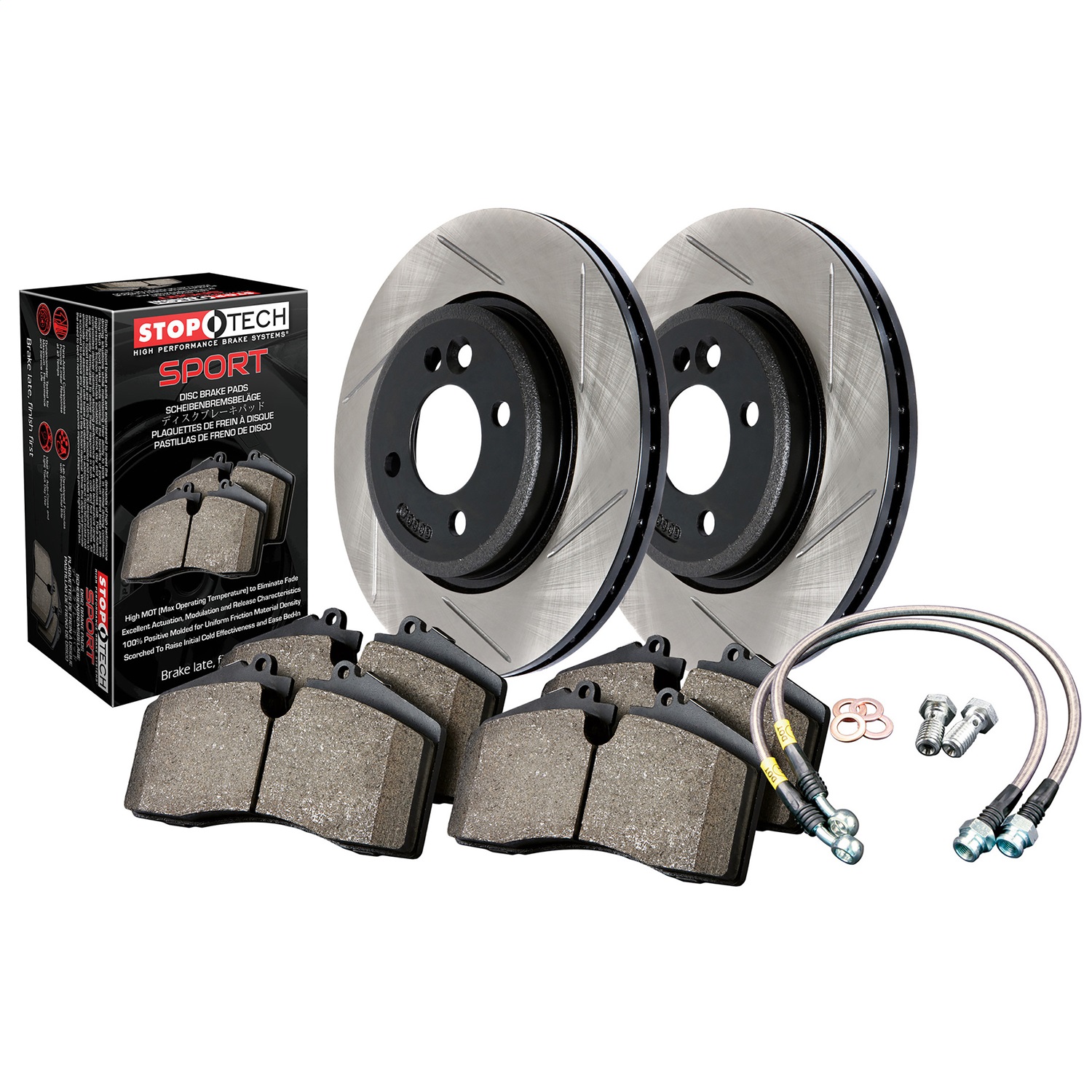 StopTech 977.63001F Sport Disc Brake Kit w/Slotted Rotors