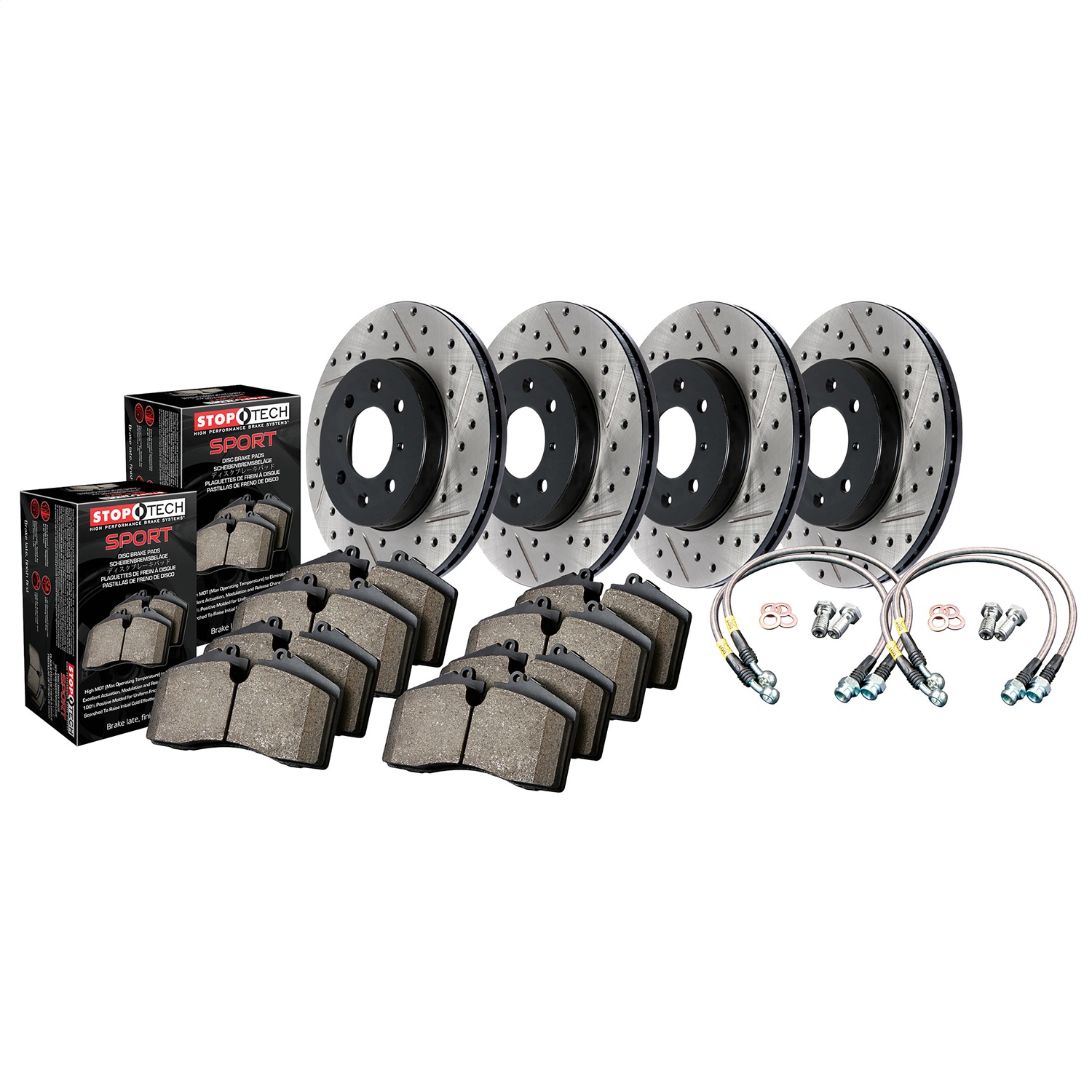 StopTech 978.33081 Sport Disc Brake Kit w/Cross-Drilled And Slotted Rotors